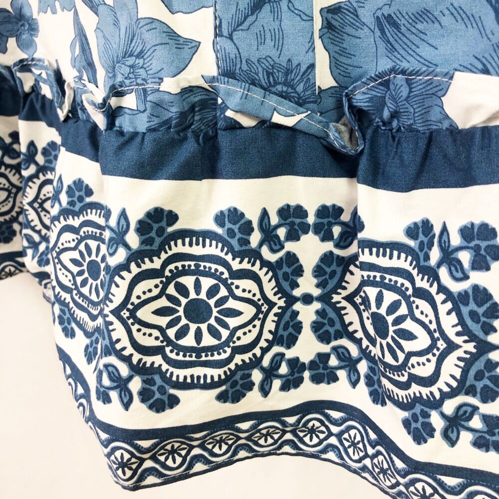 NWOT Joie Floral Puff Sleeve Shirt Dress (16) Blue & White Belted Fit & Flare - Picture 11 of 16